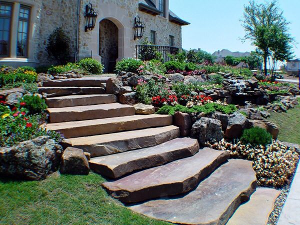 Stone steps to house